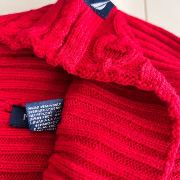 Nautica Women's One Size Red Cable Knit Beanie, Winter Cuffed Cup Hat NW - Picture 10 of 13